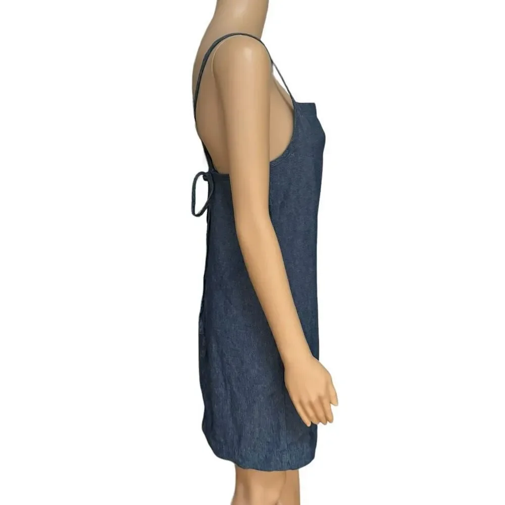 Rag & bone denim tie dress rinse blue chambray size S 100% cotton NWT - Picture 3 of 8